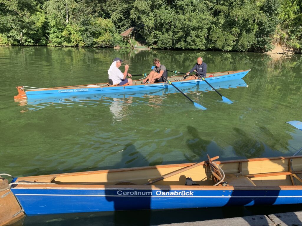 Der Gig-Doppelzweier im Bootshafen.