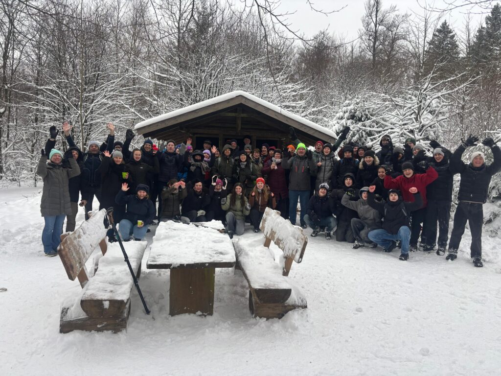 Ein Gruppenbild beim Zwischenstopp